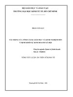 Tác động của tính cách, giáo dục và kinh nghiệm đến ý định khởi sự kinh doanh xã hội TT 