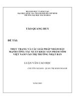 Thực trạng và các giải pháp nhằm đẩy mạnh công tác xuất khẩu sản phẩm tôm việt nam vào thị trường nhật bản  