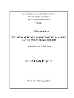 Xây dựng kế hoạch marketing cho dòng sản phẩm căn hộ an lạc plaza 2014 2015  