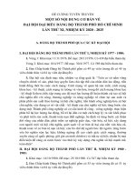 Đề cương tuyên truyền Một số nội dung cơ bản về Đại hội đại biểu Đảng bộ Thành phố Hồ Chí Minh Lần thứ XI, nhiệm kỳ 2020 - 2025