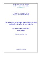 Ứng dụng mạng neuron mờ cho việc bảo vệ khối phần tử   bảo vệ máy biến áp 