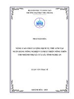 Nâng cao chất lượng dịch vụ thẻ ATM tại ngân hàng nông nghiệp và phát triển nông thôn chi nhánh thị xã cửa lò, tỉnh nghệ an  
