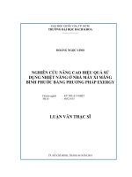 Nghiên cứu nâng cao hiệu quả sử dụng nhiệt năng ở nhà máy xi măng bình phước bằng phương pháp exergy  