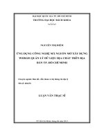 Ứng dụng công nghệ mã nguồn mở xây dựng webgis quản lý dữ liệu địa chất trên địa bàn tp  hồ chí minh   
