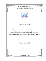 Đánh giá nghèo theo phương pháp đo lường nghèo đa chiều trên địa bàn xã hưng đông, thành phố vinh, tỉnh nghệ an  