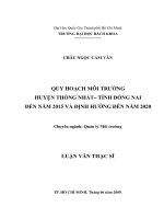 Quy hoạch môi trường huyện thống nhất   tỉnh đồng nai đến năm 2015 và định hướng đến năm 2020  