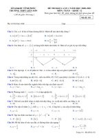 Đề thi KSCL môn Toán 12 năm 2020-2021 có đáp án - Trường THPT Liễn Sơn (Lần 1)