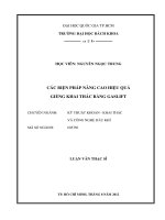 Các biện pháp nâng cao hiệu quả giếng khai thác bằng gaslift  