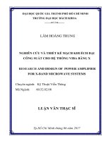 Nghiên cứu và thiết kế mạch khuếch đại công suất cho hệ thống viba băng x  