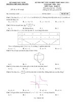 Đề thi thử tốt nghiệp THPT Quốc gia môn Toán năm 2020-2021 có đáp án - Trường THPT Hàn Thuyên (Lần 1)