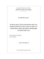 Áp dụng thuật toán stochastic fractal search tính toán tối ưu dung lượng các thành phần trong hệ thống microgrid vận hành độc lập  