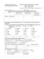 Đề thi thử vào lớp 10 THPT môn Tiếng Anh năm học 2020-2021 -  Trường THPT Gang Thép