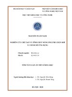 Thông tin tóm tắt về những đóng góp mới của luận án tiến sĩ: Nghiên cứu chế tạo và tính chất màng polyme chắn khí và thăm dò ứng dụng.