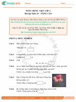 TOÁN TIẾNG VIỆT LỚP 2 Bài tập Tuần 25 – NÂNG CAO – ĐỀ 2