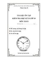 Tài liệu ôn tập kiểm tra học kỳ II môn Toán lớp 10 năm học 2017 - 2018
