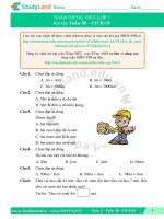 TOÁN TIẾNG VIỆT LỚP 2 Bài tập Tuần 30 – CƠ BẢN – ĐỀ 1