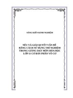 SKKN NÊU VÀ GIẢI QUYẾT VẤN ĐỀ BẰNG CÁCH SỬ DỤNG THÍ NGHIỆM TRONG DẠY HÓA 11 VÔ CƠ