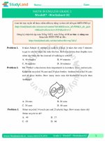 TOÁN TIẾNG ANH LỚP 1 Bài tập Tuần 23 – CƠ BẢN – ĐỀ 2