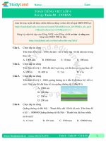 TOÁN TIẾNG VIỆT LỚP 4 Bài tập Tuần 30 – CƠ BẢN – ĐỀ 1