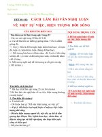 TIẾT 101-102: CÁCH LÀM BÀI VĂN NGHỊ LUẬNVỀ MỘT SỰ VIỆC , HIỆN TƯỢNG ĐỜI SỐNG