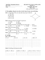 Đề kiểm tra môn Toán lớp 4 tháng 11 năm học 2017-2018
