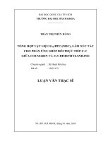 Tổng hợp vật liệu fe (btc) (ndc)2 làm xúc tác cho phản ứng ghép đôi trực tiếp c c giữa coumarin và n,n dimethylaniline  