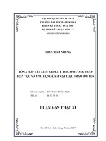 Tổng hợp vật liệu zeolite theo phương pháp liên tục và ứng dụng làm vật liệu trao đổi ion  