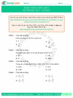 TOÁN TIẾNG VIỆT LỚP 5 Đề thi học kì I – CƠ BẢN – ĐỀ 1