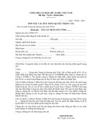 Mẫu đơn yêu cầu hủy phán quyết trọng tài