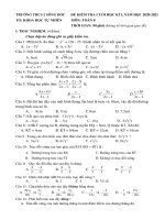 Đề thi học kì 1 môn Toán 8 năm 2020-2021 có đáp án - Trường THCS 2 Sông Đốc