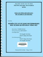 Nghiên cứu và áp dụng watermarking bảo vệ bản quyền sách tiếng việt  báo cáo tổng kết kết quả đề tài khoa học công nghệ cấp trường  msđt t khmt 2010 23  