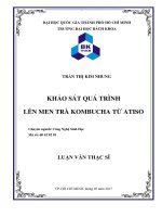 Khảo sát quá trình lên men trà kombucha từ atiso  