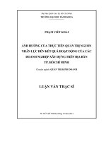 Ảnh hưởng của thực tiễn quản trị nguồn nhân lực đến kết quả hoạt động của các doanh nghiệp xây dựng trên địa bàn tp  hồ chí minh 