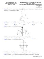 Đề thi KSCL môn Toán lớp 12 năm 2019-2020 có đáp án - Trường THPT Ngô Gia Tự