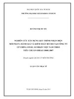 Nghiên cứu xây dựng quy trình nhận diện mối nguy, đánh giá và kiểm soát rủi ro tại công ty cổ phần china steel sumikin việt nam theo tiêu chuẩn ohsas 180012007  