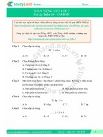 TOÁN TIẾNG VIỆT LỚP 2 Bài tập Tuần 24 – CƠ BẢN – ĐỀ 2