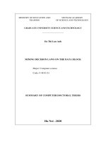 Thông tin tóm tắt về những đóng góp mới của luận án tiến sĩ: Khai phá luật quyết định trên mô hình dữ liệu dạng khối.