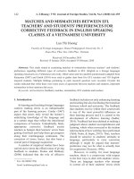 Matches and mismatches between efl teachers' and students' preferences for corrective feedback in English speaking classes at a Vietnamese University