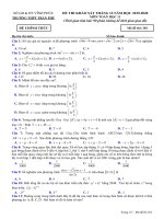 Đề thi KSCL tháng 12 môn Toán 11 năm 2019-2020 có đáp án - Trường THPT Trần Phú