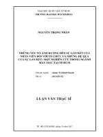 Những yếu tố ảnh hưởng đến sự gắn kết của nhân viên đối với tổ chức và những hệ quả của sự gắn kết một nghiên cứu trong ngành may mặc tại tp  hcm  