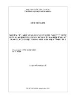 Nghiên cứu khả năng sản xuất nước ngọt từ nước biển bằng phương pháp chưng cất đa hiệu ứng sử dụng nguồn nhiệt trong nhà máy điện vĩnh tân 2  