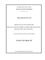 Những yếu tố ảnh hưởng đến hiệu quả làm việc nhóm của nhân viên ngân hàng trên địa bàn tỉnh lâm đồng  