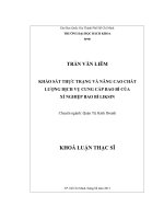 Khảo sát thực trạng và nâng cao chất lượng dịch vụ cung cấp bao bì của xí nghiệp bao bì liksin  