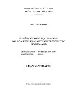 Nghiên cứu động học phản ứng oxi hóa riêng phần methane trên xúc tác ni 