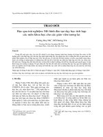 Học qua trải nghiệm: Mô hình đào tạo dạy học tích hợp  các môn khoa học cho các giáo viên tương lai