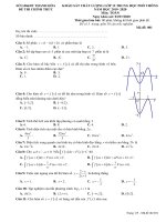 Đề thi KSCL môn Toán 12 năm 2019-2020 - Sở GD&ĐT Thanh Hóa