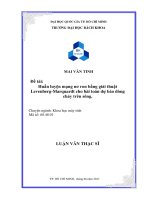 Huấn luyện mạng nơ ron bằng giải thuật levenberg marquardt cho bài toán dự báo dòng chảy trên sông  