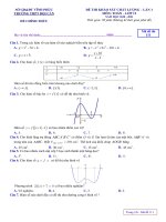 Đề thi KSCL môn Toán 12 năm 2020-2021 có đáp án - Trường THPT Đội Cấn (Lần 1)