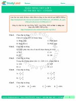 TOÁN TIẾNG VIỆT LỚP 5 Đề thi học kì I – CƠ BẢN – ĐỀ 2