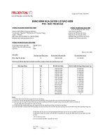 Bảng minh họa quyền lợi - Vay thế chấp